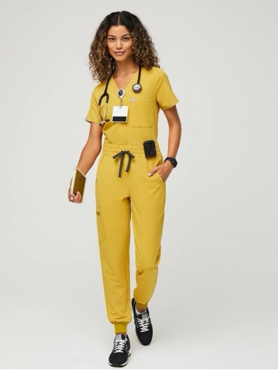 Figs Pants - Figs Gold Scrub Set- Catarina Top and Zamora Joggers